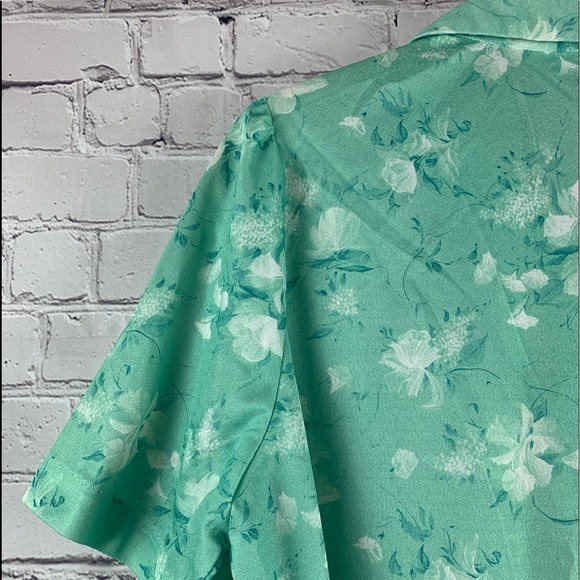 VINTAGE MAR-LEK Top Button-down with Short Sleeves Green - Picture 5 of 6